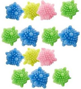 QWEEZER (Pack of 14) Solid Colorful Laundry Ball Reusable Washing Laundry Dryer Ball Fabric Softener Helper Wash Ball Anti-wrap Protection Washing Clothes Ball Dishwash Bar Dishwash Bar