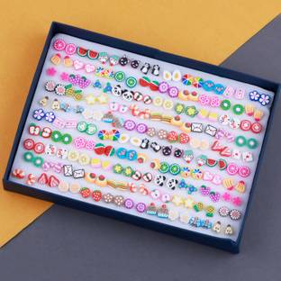 NM CREATION Stud Earring Box Multicolor Different Designe Set Of 100 Earrings for girls Alloy Stud Earring
