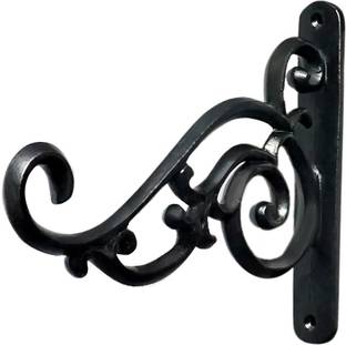 Shining Labs, Pack of 1 Metal Wall Hook Hanging Plant Bracket | Decorative Straight Plant Hanger for Bird Feeders, Planters, Lanterns, Macramé, Wind Chimes Indoor Outdoor, Black 45 Door Hanger