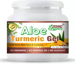 Zorg Organics 100% Pure Aloe Vera Gel with Turmeric for Hair, Skin and Body