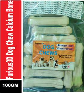 Furious3D 100% Digestible Chewable Calcium Bones for Dogs 4 inch Milk Dog Chew
