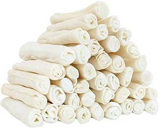 MS PET HOUSE Chews Retriever Rawhide Rolls 5-6 Inches. Single Sheet. 100% Natural Product. Great Behavioral Chewing Dog Treat Chew Solution. (25 Rolls) Beef Dog Chew