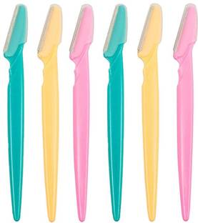 MEPOINT Eyebrow Razor Shaper & Trimmer Touch-Up Eyebrow Razor Dermaplaning Tool, and Facial Razor with Precision Guide cover, 6 pack skin care kit wax-less (PACK OF 6) Strips