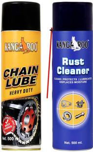 KANGAROO Chain Lubricant Spray 500 ML + Rust Cleaner 500 ML ( Combo Pack ) Chain Lube and cleaner Chain Oil