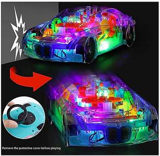 Kiddie Castle 3D Super Car Toy for Kids with 360 Degree Rotation, Gear Simulation Mechanical, Sound & Light