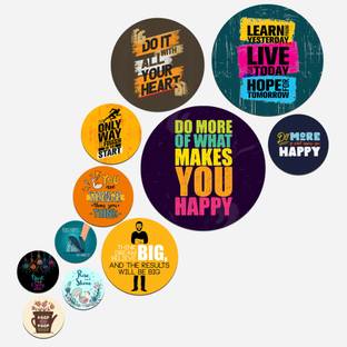 Artvibes Wooden Wall Hanging Art Decoration Item for Home|Wall Decor Item|Gift(WPS_111N) Pack of 11