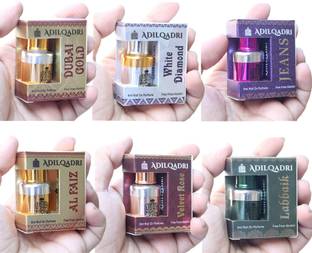 Adilqadri Combo of 6 Long Lasting Non Alcoholic Floral Attar