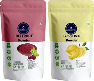 VEDICINE 100% Natural & Pure Beetroot Powder and Lemon Peel Powder for Skin