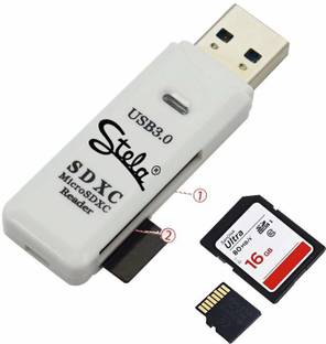 Stela Card Reader USB 3.0 SD/Micro SD TF OTG Smart Memory Card Adapter for Laptop USB 3.0 SD Card Reader White Card Reader