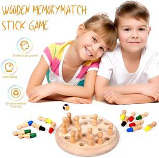 Globular Wooden Memory Match Stick Chess Game For Kids Intelligence Game Made in India Party & Fun Board Game