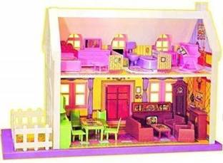YAAH CREATION Complete Doll House Play Set for Kids - Pack of 34 Pieces