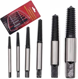 uptodateprouducts 6 Pcs Broken Bolt Extractor Kit, Pipe Screw Extractor Set, Damaged Bolt Water Pipe Remover Set for 1/8 to 1 inch Thread Broken Stud, Screw, Bolt Easy Back Out