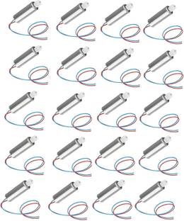 INVENTO 20pcs 3.7V 8x20mm 820 Micro Coreless High Speed DC Motor with 11 teeth Plastic Gear mounted for Quadcopter Helicopter Tiny Toy Drones Automotive Electronic Hobby Kit