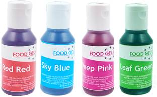 Chefzaa Combo of Edible Concentrated Gel Colours for Cake Decorating | Shades | Food Colouring for Icing, Cakes Decor, Baking, Fondant | Foods Dye Colour Red, Blue, Pink, Green