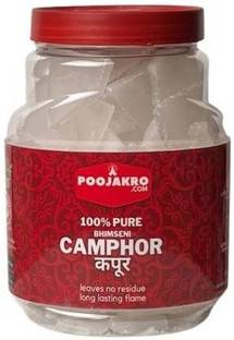 POOJAKRO.COM Bhimseni Pure Camphor 200 Gram (Original Kapoor) for Pooja Supplies and Meditation