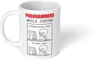 Akipi Programmers While Coding | IT Programming Coding ARM047 Ceramic Coffee Mug