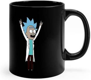 craft maniacs RICK & MORTY MUGS - TEENAGE RICK 350 ML COFFEE / TEA MUG BLACK Ceramic Coffee Mug