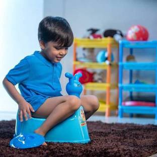 SOSLPAI Baby Toilet Trainer Potty Seat Cartoon Face with Removable Tray, Baby Potty with Lid Cover Potty Seat