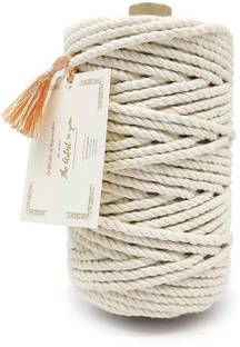 Ananta 3Ply/Twisted Macrame (3mm,100Mtr.) Cotton Cord/Dori Thread Macrame (Jumbo mm).