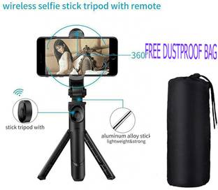 PULTO Best buy Portable Foldable Adjustable Selfie Stick Bluetooth Extendable with Wireless Remote and Tripod Stand With +Dustproof Bag PUT-XT012 Travel Tripod Stand Flexible Handheld Selfie Stick Holder Action Camera Stand With Mobile Clip Holder & BT Remote Best Use for Make Videos Compatible with Mobiles Video Stand in Gimbal Stabilizer, |in mobile holder for hand| stand for online classes Tripod, Monopod, Monopod Kit, Tripod Ball Head, Tripod Bracket, Tripod Clamp, Tripod Kit