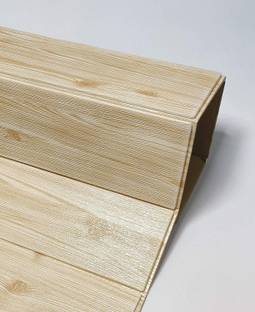 Peijinsart 70 cm 3D Light Wooden PE Foam Wallpaper Sticker Self Adhesive Wallpaper (Pack of 5) Self Adhesive Sticker