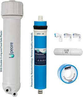 Peore NRO-40 Nanofiltration (NF) RO Membrane 100 GPD + Membrane Housing + Flow Restrictor (FR 450) Set | Reduces TDS by ~40% | Suitable for TDS 150 to 360 | Fits Most RO/NF Water purifiers Solid Filter Cartridge