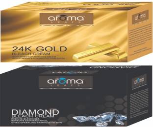 AlAroma Leafs DIAMOND BLEACH CREAM + 24K GOLD BLEACH CREAM (PACK OF 2)
