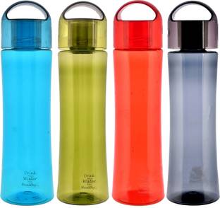 KUBER INDUSTRIES Unbreakable BPA Plastic Water Bottle-1 Litre, Pack of 4(Red&Blue&Grey&Green) 1000 ml Bottle
