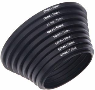 SUPERNIC Branded (Made in India) 49mm-82mm Lens Stepping Ring,Include 8 Stepping Rings 49mm-52mm, 52mm-55mm, 55mm-58mm, 58mm-62mm, 62mm-67mm, 67mm-72mm, 72mm-77mm,77mm-82mm Stepping Rings Set  Lens Hood
