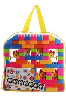 Kids creation 100 Pcs Building Blocks Shapes |Puzzles,Skill Development,Hand Eye cordination, Non-Toxic | Brain Building |Creative |Learning |Educational | Toy