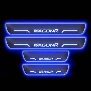 goshop Blue Sill Plate Waterproof Premium Glass Finishing Look Car Door with Mirror Finish Foot Step Sill Plate Maruti Wagnor(Set of 4PCS, Blue) Car Fancy Lights