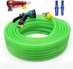 purvish 30 METER BRAIDED 3-LAYERED HOSE PIPE WITH ACCESSORIES HOSE PIPE (Pipe Internal Diameter Size: 0.5 inch, 12mm) House cleaning, Pet Bathing and Car Washing, Gardening Spray Gun