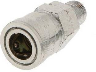 H HADDU Aluminium Pneumatic Air Line Hose Quick Fittings Connector Coupler (One Size, Silver) Hose Connector Hose Connector