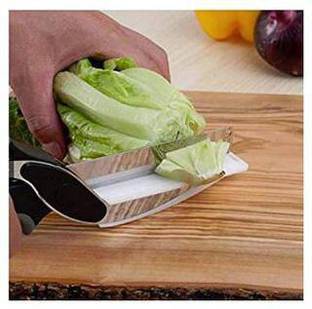 Nexshop 2 in 1 Superior Quality Kitchen Knife with Spring Action - Cleaver Cutter (Set of 1) Black Color Stainless Steel All-Purpose Scissor