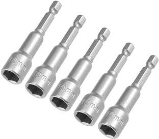 metrotools 5 Pcs 1/4" Quick-Change Hex Shank 10mm Magnetic Nut Setter Driver Drill Bit, Socket Set