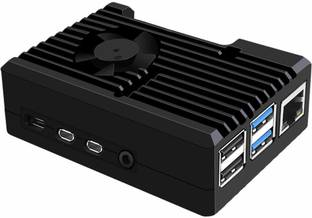IDUINO Raspberry Pi 4 Armor Case with Fan, Raspberry Pi 4 Passive Aluminum Alloy Case with Cooling Fan for Raspberry Pi 4 Model B/Pi 4B/Pi 4 (3510 Fan) Electronic Components Electronic Hobby Kit