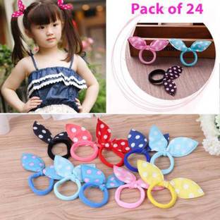 Myra Collection 24 Pcs Tie Rubber Bands Style Ponytail Holder for Women Rubber Band