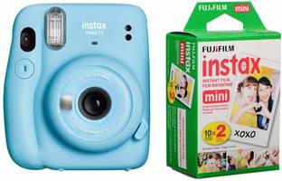 FUJIFILM Instax Mini 11 Sky Blue with 20 Shots Film Pack Instant Camera