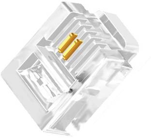Tech-X 20pcs Telephone Plug 2 Pin RJ11 6P2C Modular Plug Telephone Phone Connector Crystal Head Plug Network Connector (6/2, Telephone Cord Connector Adapter Crimp) Two-core Cable RJ 11 Plug Wired Ethernet Lan Adapter compatible with Windows