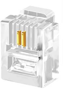 Tech-X 10pcs Telephone Plug 2 Pin RJ11 6P2C Modular Plug Telephone Phone Connector Crystal Head Plug Network Connector (6/2, Telephone Cord Connector Adapter Crimp) Two-core Cable RJ 11 Plug Lan Adapter