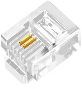 Tech-X 30pcs Telephone Plug 2 Pin RJ11 6P2C Modular Plug Telephone Phone Connector Crystal Head Plug Network Connector (6/2, Telephone Cord Connector Adapter Crimp) Two-core Cable RJ 11 Plug Lan Adapter