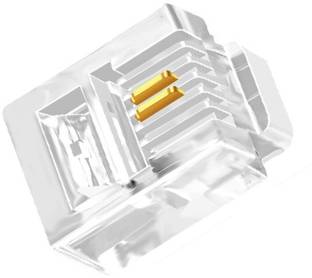 Tech-X 40pcs Telephone Plug 2 Pin RJ11 6P2C Modular Plug Telephone Phone Connector Crystal Head Plug Network Connector (6/2, Telephone Cord Connector Adapter Crimp) Two-core Cable RJ 11 Plug Lan Adapter