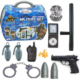 Shyam Creation Military Playset Toy for Boys with Handcuff, Mini Bullet Gun Toy for Kids Role Play Game