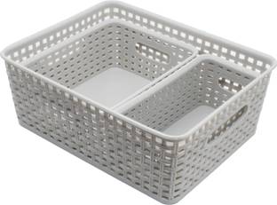 Jaycee Plastic Multipurpose Premium Sturdy Storage Baskets Organiser for Kitchen | Office | Stationery | Cosmetics|Bathroom Storage Basket