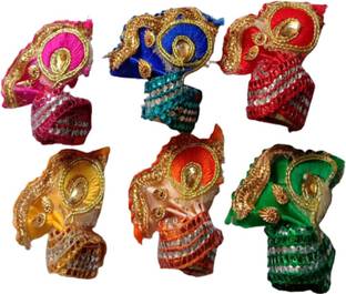 Prapti Store Thakur Ji Laddu Gopal Pagdi Set Of 6 (Size 0-1no. Laddu Gopal) Deity Ornament