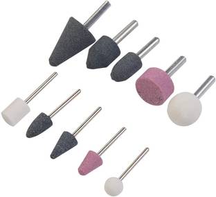 uptodatetools Stone Set of 10 Pc Stone Rotary Grinding Bits with 1/4 Inch and 1/8 Inch Shank