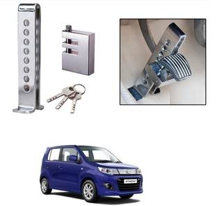 SRPHERE Stainless Steel Pedal Lock Rod or for Brake Clutch Throttle Adjustable Anti Theft Security Lock System for WagonR Stingray Gear Lock