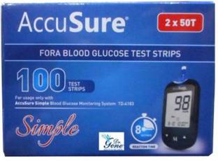 AccuSure 123456 100 Glucometer Strips