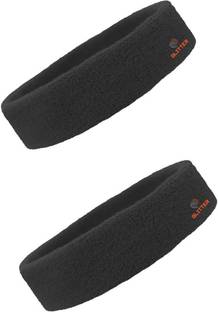Glitter Workout Headband Moisture Wicking & Non-Slip Exercise for All Sports Games Set of 2 Black Head Band