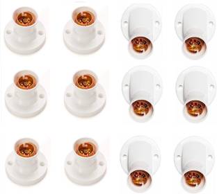 Electro Factory Angle and Battan Mix Bulb holder - Pack of 12 Plastic Light Socket
